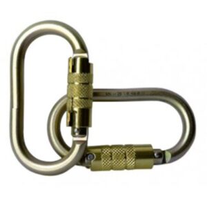 Mosquetón de acero ovalado automático de 3 tiempos